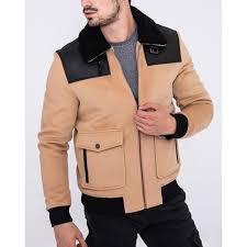 Petits prix blouson faux daim 39,99 blouson court molly bracken. Veste Bombardier Aspect Daim Camel Marron Clair Avec Empiecement Simili Cuir Noir Et Col Mouton Sherpa Noir Pour Homme Beige Cdiscount Pret A Porter