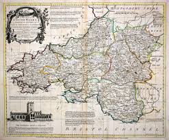 Easy to print map for wales. Antique Maps Tooley Adams