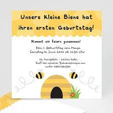 Einladungskarten Geburtstag Jungen Bienen Kostenloser Probedruck Carteland