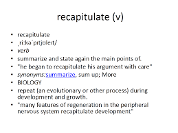Recapitulate Meaning Vocabulary Cards Vocabulary Flash Cards Vocabulary