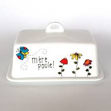 Beurrier Ceramique Avec Couvercle Poule Et Poussins Peint A Etsy Butter Dish Ceramic Butter Dish Porcelain Painting