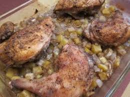 Egyptian Chicken And Potatoes In The Oven Egyptian Food Egyptian Chicken Recipe Roasted Chicken And Potatoes