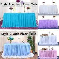 Valentine S Day Tutu Table Skirt Tulle Tableware Queen Wonderland Table Cloth Skirting Romantic For Wedding Christmas Party Baby Shower Birthday Cake Table Girl Tulle Table Princess Decorations Tutu Table