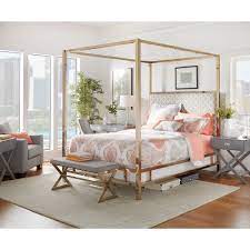 The cosmoliving by cosmopolitan celeste canopy metal bed is the modern design you have been looking for, packaged in a beautifully simple frame. Solivita King Canopy Champagne Gold Metal Bed By Inspire Q Bold Overstock 10395756