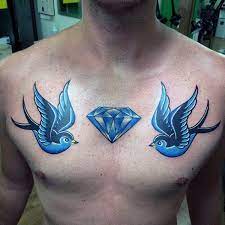 Cute outline totoro tattoo on the chest. Diamond Tattoo Designs For Men Chest Novocom Top