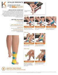 Achilles Tendonitis Taping Kt Tape Helps Treat This Condition By Increasing Circulation And Support Achilles Tendonitis Kinesiology Taping Achilles