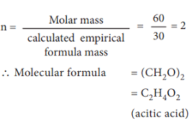 Calculation Of Molecular Formula From Empirical Formula