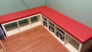 Ikea Kallax Into Retro Diner Bench Very Easy To Make Too 1 2 Inch Plywood 2 Inch Thick Foam Quilt Batting And Fabric Of Choice Kallax Ikea Banquette Ikea