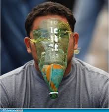 A place to gas up! Funny Bottle Gas Mask Picture