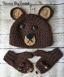 Child Bear Hat Mitten Set Crochet Pattern Pdf Instant Etsy In 2021 Crochet Bear Hat Crochet Bear Crochet Hats