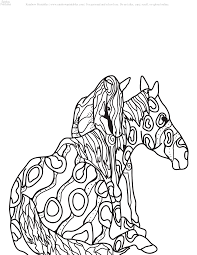 Can your child help him out? 30 Relaxing Low Stress Zentangle Mosaic Horse Coloring Pages Rainbow Printables