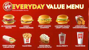 Wendy S Value Menu Papan Menu