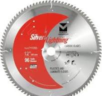 Abrasives 711203 TCG Hoja de corte de madera de carburo de 96 dientes con  12" x 1", 5/8" para suelos de plástico y laminado