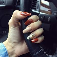 Fall Inspired Nails Essie Playing Koi Fall Coffin Essie Coffinnails Autumn Yaniragiselle Simple Fall Nails Fall Acrylic Nails Cute Nails For Fall