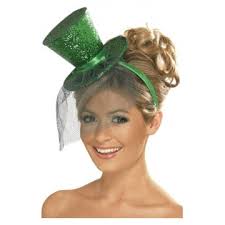 Green Sequin with Veil Hat