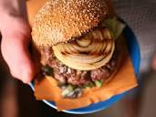 Cowboy Bison Burgers with Whiskey-Glazed and Charred Onions ...