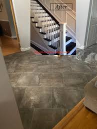 To keep the grey oak crisp try a finish. Can I Use Grey Wood Tile Up Against This Golden Oak