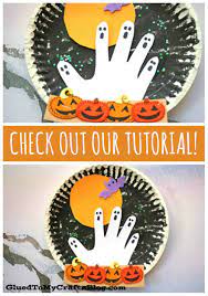 Haunted Paper Plate Pumpkin Patch At Night Kid Craft Halloween Crafts Preschool Halloween Crafts For Kids Halloween Preschool
