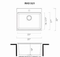 Ruvati 25-inch epiRock Workstation Charcoal Black Topmount Laundry Sink -  RVG1321CK
