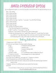It's a 10 day process, but it is super easy. Printable Amish Friendship Bread Instructions Amish Friendship Bread Friendship Bread Friendship Bread Starter