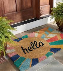 Hello Sunburst Coir Door Mat Grandin Road Door Mat Door Mat Diy Cute Door Mats