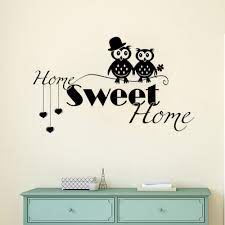 Different wall stickers can add different touches of class in your. Home Decor Owls Couple Wedding Wall Sticker New Design Home Sweet Home Quote Wall Decal Removable Home Welcome Wall Mural Ay1148 Wall Stickers Aliexpress