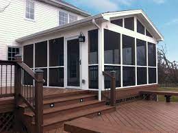 Screened Porch With Timbertech Deck In Aurora Il Decks Backyard Deck Designs Backyard Decks And Porches