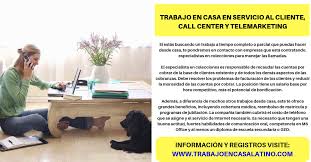 Trabajo En Casa En Servicio Al Cliente Call Center Y Telemarketing Call Center