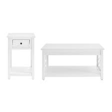 Rolling casters allow to move the piece on a whim. Alaterre Furniture Coventry 36 In White Coffee Table And End Table With Tray Set Of 2 Anct0214wh The Home Depot