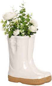 Pse 18 x 45mm 10pk £21.00 : Petite White Ceramic Double Wellington Boot Shaped Indoor Outdoor Plant Pot Amazon Co Uk Garden Outdoors