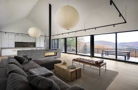 Two separate seating spaces with sofas back to back cannot make as much sense for you as one seating room and a huge game table. Best 60 Modern Living Room Sofa Two Sided Fireplace Design Photos Dwell