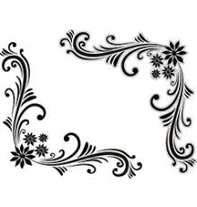 Cute vector floral border corners. Flower Corner Black And White Vector Images Over 1 300