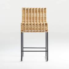 Aztec pattern inspired bar stool; Chaparral Natural Rattan Counter Stool Crate And Barrel