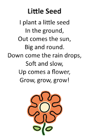 Itty Bitty Rhyme Little Seed Preschool Poems Classroom Songs School Songs