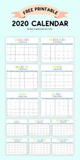Free Printable 2020 Calendar So Beautiful Colorful Free Printable Calendar Free Printable Calendar Monthly Monthly Calendar Printable