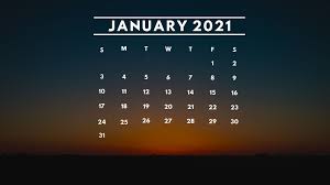 The screensaver features a clock on a winter landscape background. January 2021 Calendar Wallpapers Top Free January 2021 Calendar Backgrounds Wallpaperaccess
