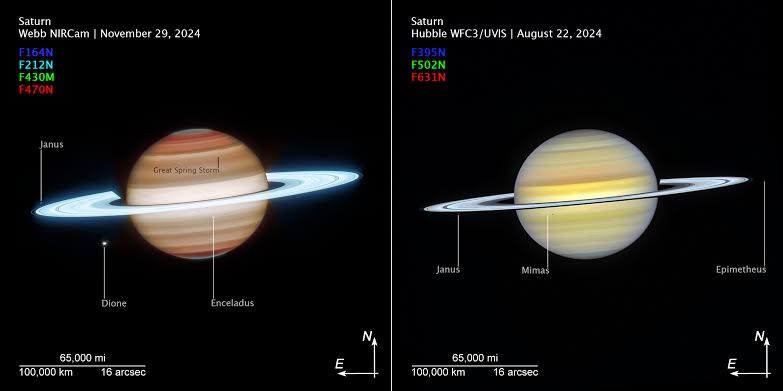 Saturn (Webb NIRCam and Hubble WFC3/UVIS Compᴀss Image) - NASA Science