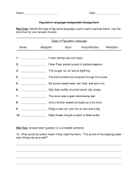 Start studying figurative language assignment. Figurative Language Independent Assignment Fill Online Printable Fillable Blank Pdffiller
