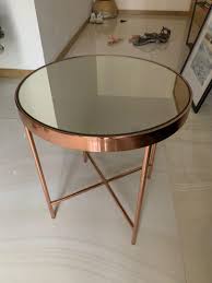 End table using dresser drawer with reclaimed wood top and sides, source: Two Lightly Used Benigni Round Side Tables 1 Sold 1 Left Furniture Home Living Furniture Tables Sets On Carousell