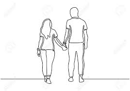 Hello stalker never let me go forever holding hands couple. One Line Drawing Couple Holding Hands Romantic Theme Design Royalty Free Cliparts Vectors And Stock Illustration Image 140421545