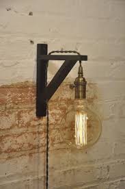 Black And Brass Wall Sconce Plug In Industrial Boho Light Fixture Plug In Wall Lights Wall Lamp Wall Lights