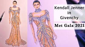 Kendall Jenner Givenchy Met Gala 2021 Fashion Illustration Art Studio By Srabani Youtube