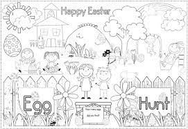 Easter egg hunt coloring page and directions (there is an 8.5 x 11 version and 2 5 x 8 on a page) bunny tracks page for printing. Free Easter Egg Hunt Poster And Coloring Page Easter Coloring Pages Easter Art Easter Preschool