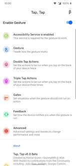 Bloqueo y desbloqueo de la pantalla con un doble toque del sensor de proximidad. App Beta 0 10 1 Tap Tap Double Tap On Back Of Device Gesture From Android 11 Port Xda Forums