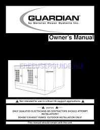 Users Manual For Portable Generator Generac Power Systems