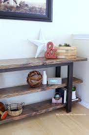 Diy Modern Rustic Console Table Easy Diy Console Table Mylove2create Diy Console Table Rustic Console Tables Diy Console