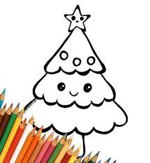 Choinka do kolorowania umili dziecku oczekiwanie na ubieranie świątecznego drzewka i przyjście świętego mikołaja. Choinka Kawaii Cute Coloring Rysunek Dla Dzieci Pobierz Do Etsy