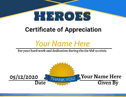 Free certificate of appreciation templates from 123 certificates. Heroes Award Vorlage Postermywall