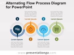 Alternating Flow Process Diagram For Powerpoint