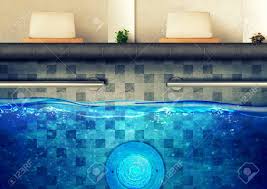 Swimming Pool Using Underwater Led Light And Stainless Pool Handle Stock Photo Picture And Royalty Free Image Image 139901391
